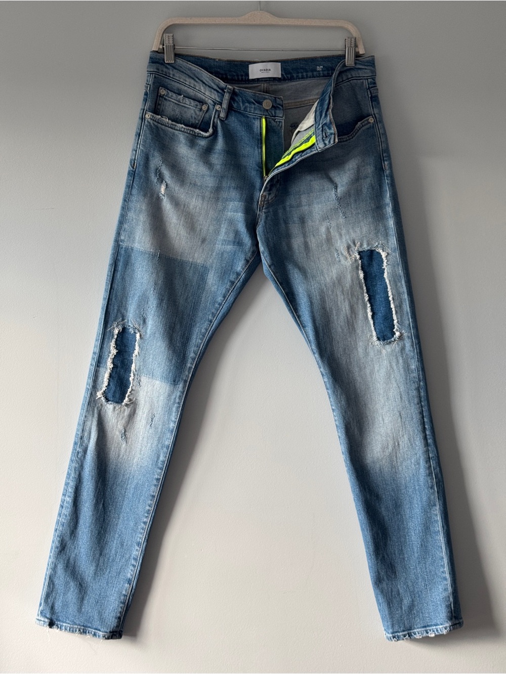 Ovadia & Sons Men's Slim Fit 002 Distressed Jeans
Size 32